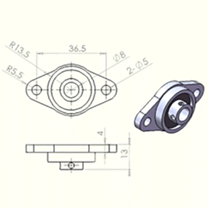 Soporte con rodamiento de pared KFL08